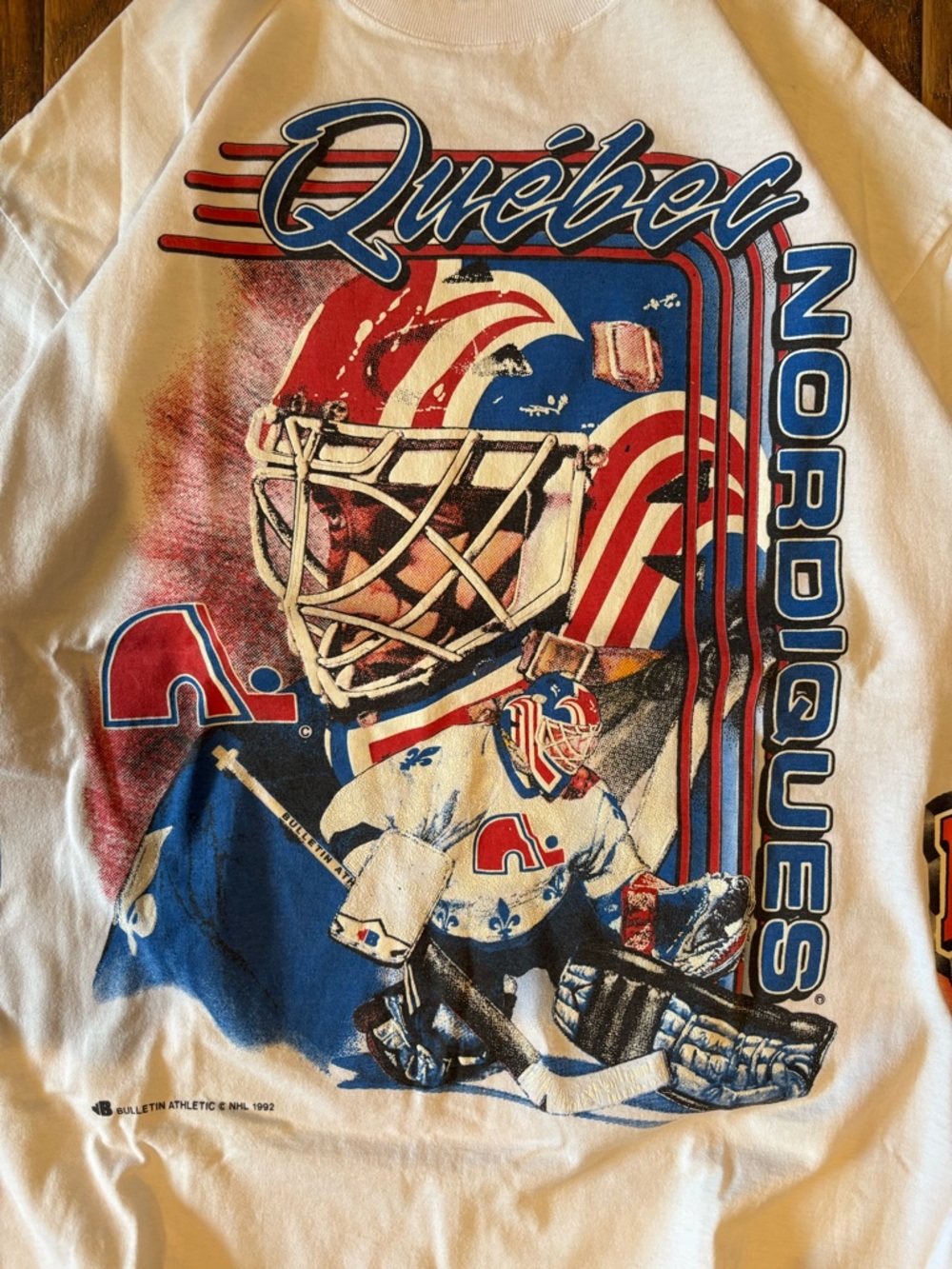 Vintage 1992 Quebec Nordiques Bulletin AOP Shirt - Picture 4 of 14